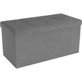Intirilife Faltbare Sitzbank 76x38x38 cm in FELS GRAU - Sitzwürfel mit Stauraum und Deckel aus Stoff mit Mulden - mind. 14 Tage Rückgaberecht -