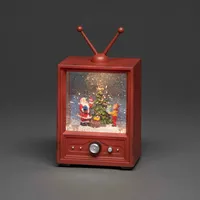 Konstsmide LED Fernseher Weihnachtsmann und Kind braun