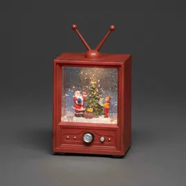 Konstsmide LED Fernseher Weihnachtsmann und Kind braun