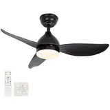 Deckenlampe Mit Ventilator Und Fernbedienung Leise LED Dimmbar Deckenventilator Mit Beleuchtung DC Reversible 6-Geschwindigkeit Deckenventilator Mit Lampe Für Wohnimmer Schlafzimmer