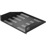 Vevor 2U Server-rack-regal, 16'/406 mm Tiefe, 50 lbs maximale Tragkraft, belüftetes freitragendes oder wandmontiertes Rack-regal mit Ablage, Gute Luftzirkulation für 19'/482,6 mm - VEVOR