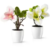 Kunstorchidee 3er Set künstliche Orchideen wie echt (35cm) in Hochglanz-Keramiktopf Orchidee, PASCH