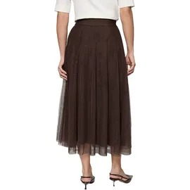 Zero Midirock Damen Tüll Braun 40