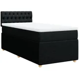 vidaXL Boxspringbett mit Matratze Schwarz 100x200 cm Stoff