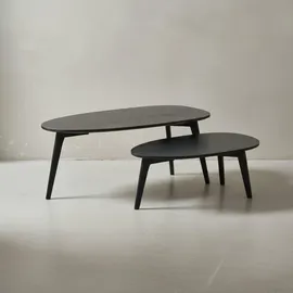 KADIMA DESIGN Retro Couchtische aus Mango Massivholz, 2er Set für stilvollen Wohnbereich