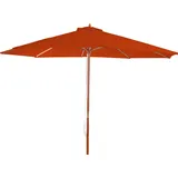 MCW Sonnenschirm Lissabon, Gartenschirm Marktschirm, Ø 3m Polyester/Holz ~ terracotta