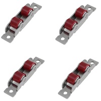 Edelstahl Doppelflachrad Schiebetür Schiebetür Fensterrolle 14mm breit Doppelkonkavrad Balkon Glasschiebetür Roller 80 Kunststoff Stahl Tür und Fenster Riemenscheibe (4er Pack)