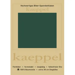 Spannbettlaken KAEPPEL "Spannbettlaken Biber", grün, B:90-100cm L:200cm, Biber, Obermaterial: 100% Baumwolle, Laken, 100% Baumwolle, kuschelig weich ideal für Winter