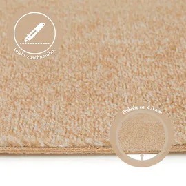Andiamo Teppichboden ANDIAMO "Catania, Velours, Gesamthöhe 7,5 mm, Luxusklasse LC1", beige (dunkelbeige), B:400cm L:400cm, Kunstfaser, Teppiche, meliert, Breite 400 cm oder 500 cm, strapazierfähig & pflegeleicht