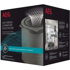 AEG AFDCAR4 Filter CARE360 (Passend für Luftreiniger, aktiver Virenschutz, beseitigt 99,9% der Bakterien und Viren, reine Luft, Feinstaubfiltration, lange Lebensdauer, grau)