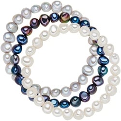 Valero Pearls Ohrstecker Süßwasser-Zuchtperle in Multicolor Armbänder & Armreife   Damen