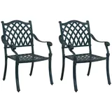 vidaXL Gartenstuhl 56 x 55 x 92,5 cm Grün 2 St.