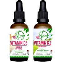 (38,48 EUR/100 ml) Mein Vita - Vitamin D3 Tropfen 5000Ie + K2 Tropfen MK-7-200μg