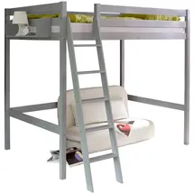 TICAA Hochbett Matthias 140 x 200 cm Kiefer hellgrau