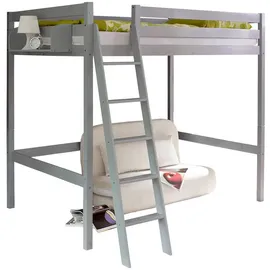 TICAA Hochbett Matthias 140 x 200 cm Kiefer hellgrau