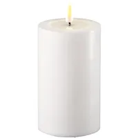 Deluxe Homeart LED Stumpenkerze 7,5 x 12,5 cm weiß