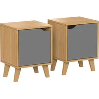 Vichy Vichy, Nachttisch, Nachttisch Malu, Eiche/Anthrazit, 2 Teile