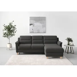 sit&more Ecksofa SIT & MORE "Farö L-Form", grau (fango), B:234cm H:90cm T:168cm, Sofas, Ecksofa, inklusive Federkern, wahlweise mit Bettfunktion und Bettkasten