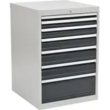 Bedrunka & Hirth Schubladenschrank H1019xB705xT736mm lichtgrau/grau 7 Schubl.Vollauszug