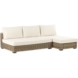 Beliani Varallo Loungeset 4-Sitzer grau/cremeweiß