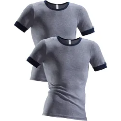 Unterhemd, (2 St.), modische Optik: Jeans meliert, tolle Baumwoll-Qualität, Gr. 10 (4XL), marine, , 303584-10