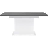 Forte Elara Tisch ausziehbar, Holzwerkstoff, Weiß Matt / Bianco Eiche, 76,6 x 90 cm