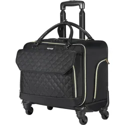 VEVOR Laptop Notebook Trolley Aktenkoffer Notebooktasche 45x23x47cm Schwarz/Gold