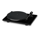 Pro-Ject E1 Phono, Plug & Play Einsteiger Plattenspieler mit elliptischer Tonabnehmernadel, schaltbarer Phono Vorstufe und elektronischer Geschwindigkeitsänderung (OM5e, Schwarz)