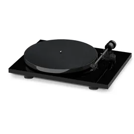 Pro-Ject E1 Phono, Plug & Play Einsteiger Plattenspieler mit elliptischer Tonabnehmernadel, schaltbarer Phono Vorstufe und elektronischer Geschwindigkeitsänderung (OM5e, Schwarz)