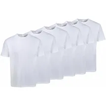 FRUIT OF THE LOOM T-Shirt FRUIT OF THE LOOM "sechs Stück in unterschiedlicher Farbkomination", Herren, Gr. L (52/54), weiß, Single Jersey, Obermaterial: 100% Baumwolle, unifarben, Basic, schmal normal, Rundhals, Shirts T-Shirt, mit Rundhalsausschnitt