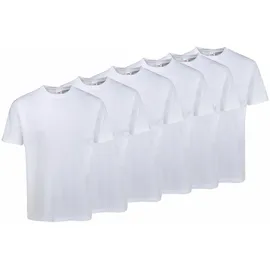 FRUIT OF THE LOOM T-Shirt FRUIT OF THE LOOM "sechs Stück in unterschiedlicher Farbkomination", Herren, Gr. L (52/54), weiß, Single Jersey, Obermaterial: 100% Baumwolle, unifarben, Basic, schmal normal, Rundhals, Shirts T-Shirt, mit Rundhalsausschnitt