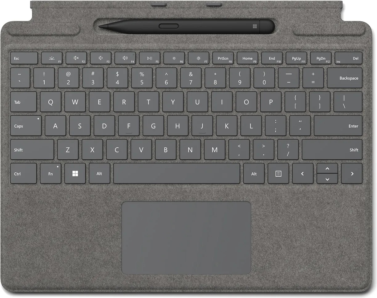 Microsoft Surface Pro X & Pro 8 Signature Keyboard & Surface Slim Pen (DE), Tastatur, Grau