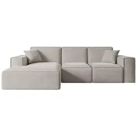altdecor Ecksofa, Hellbraun, Textil, 6-Sitzer, L-Form, Ottomane links, 266x165 cm, Wohnzimmer, Sofas - Couches, Wohnlandschaften, Ecksofas