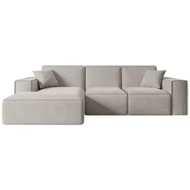 altdecor Ecksofa, Hellbraun, Textil, 6-Sitzer, L-Form, Ottomane links, 266x165 cm, Wohnzimmer, Sofas - Couches, Wohnlandschaften, Ecksofas