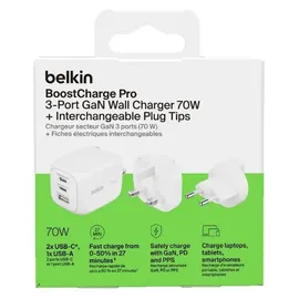 Belkin BoostCharge Pro 70W Ladeger. 2xUSB-C PD 1xUSB-A ws.WCH018hqWH