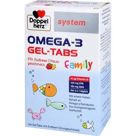 Doppelherz System Omega-3 Family Gel-Tabs 60 St. Erdbeere