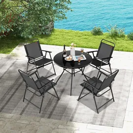 Costway Gartenstuhl 46 x 40 x 84 cm schwarz 4 St.
