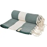 Tadussi® XXL Strandtuch, 200 x 200 cm, Baumwolle, Fouta-Stil, Stranddecke & Picknickdecke, Sandfrei, Schnell Trocknend (Smaragdgrün, 200 x 200 cm)