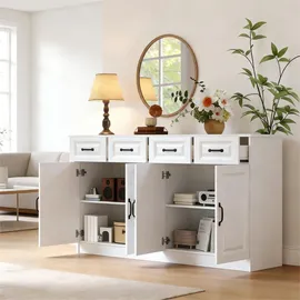 stilvora Sideboard 160 x 80 x 35 cm Weiß