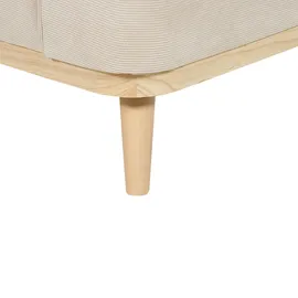 Beliani Ecksofa Cord Hellbeige linksseitig