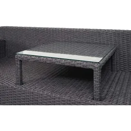 Mendler Poly-Rattan Garnitur HWC-J38, Garten-/Lounge-Set Sitzgruppe, Spun Poly halbrundes Rattan ~ grau, Kissen anthrazit