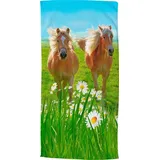 good morning Strandtuch Horses, Microfaser (1-St), trocknet schnell, Kinder grün