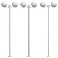 vidaXL Wegeleuchten 3 Stk. Silbern 215 cm Edelstahl