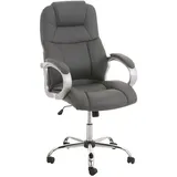 deluke DELUKE® Bürostuhl Grau, Leder, 66x113x70 cm, Arbeitszimmer, Bürostühle, Chefsessel