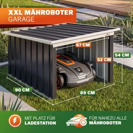 Gardebruk Mähroboter-Garage Pultdach Metall 89x90x54cm