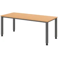 Bümö Schreibtisch Buche, Nachbildung,Buche, Rechteckig, 180x74x80 cm FSC Mix,
