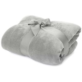 Wohndecke Kuscheldecke Sofadecke Tagesdecke Coral Fleece 150x200cm, Lumaland grau