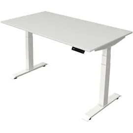 Kerkmann Move 4 elektrisch höhenverstellbarer Schreibtisch lichtgrau rechteckig, T-Fuß-Gestell weiß 140,0 x 80,0 cm