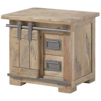 MASSIVMOEBEL24.DE Railway Nachttisch 50x40x45 Mango - Unterschiedliche Farben, Farbe:beige