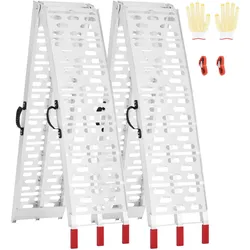 VEVOR 2 x Aluminium Rampen Hochleistungs-Laderampen mit Griffen 2285mm für ATV